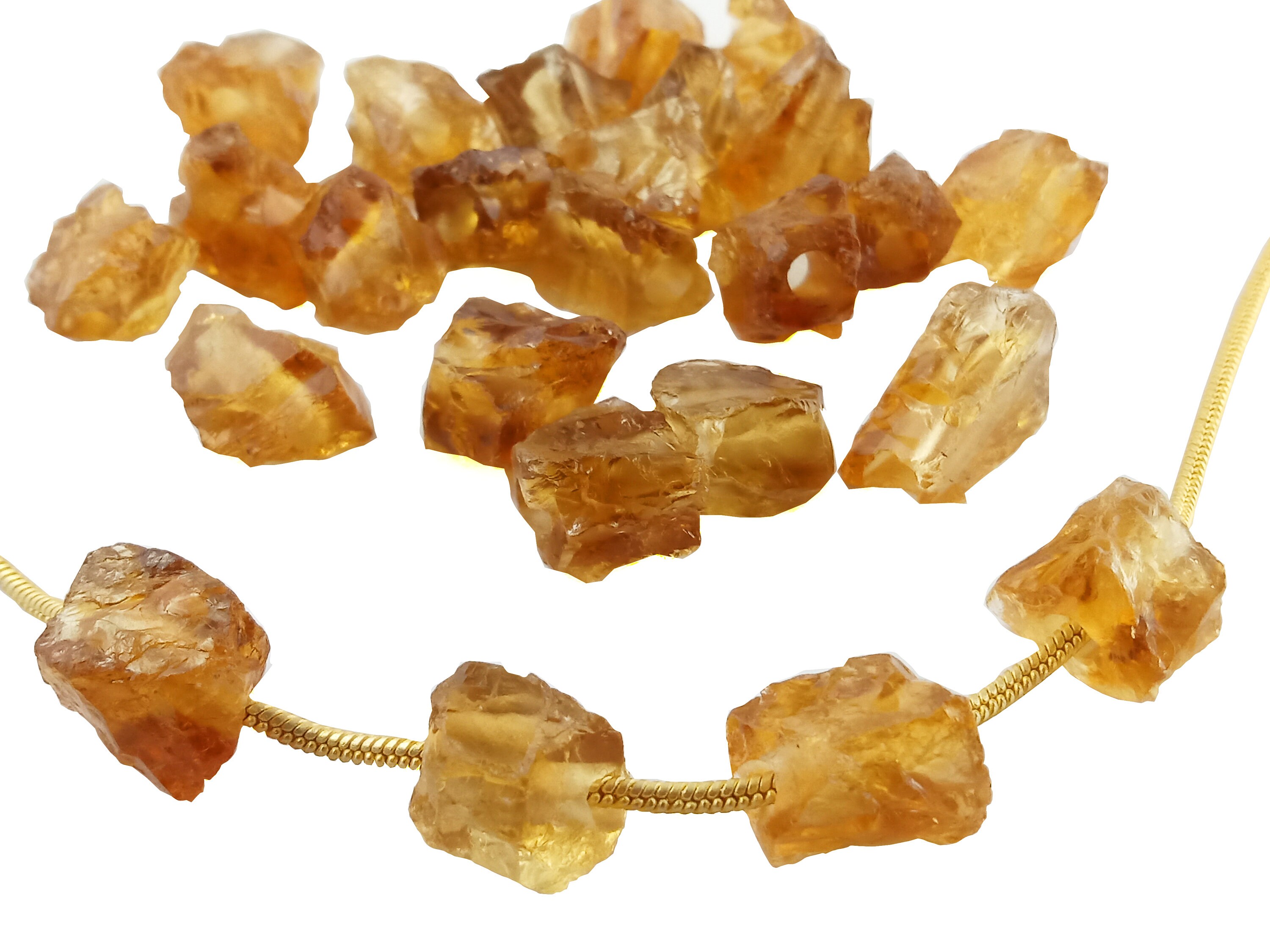 Natural Citrine 8-10mm Gemstone Rough Beads Drilled - Etsy