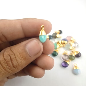 Tiny Charms Pendant Tumble Pendant Handmade Charms, Size 8mm To 10mm Approx. Selling Per Piece Chrysoprase ( 14 )