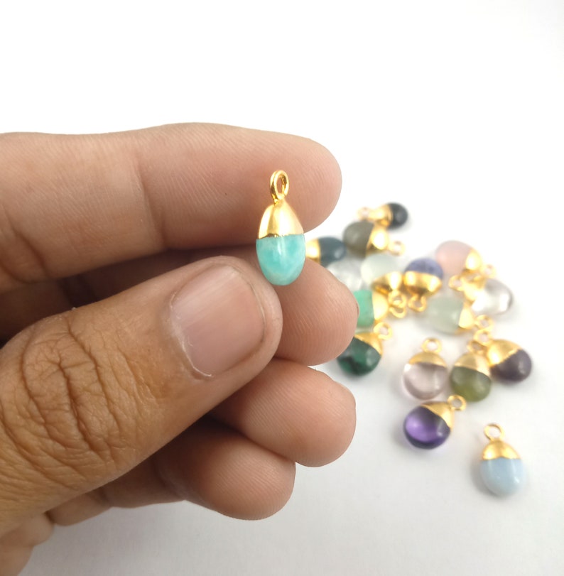 Tiny Charms Pendant Tumble Pendant Handmade Charms, Size 8mm To 10mm Approx. Selling Per Piece Chrysoprase ( 14 )
