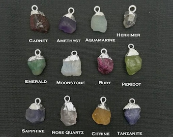 Handmade Birthstone Pendant, Silver Plated Charms, Birthstone Necklace - Pendant, Gift For Her, Silver Electroplated Pendant, Selling By Pc