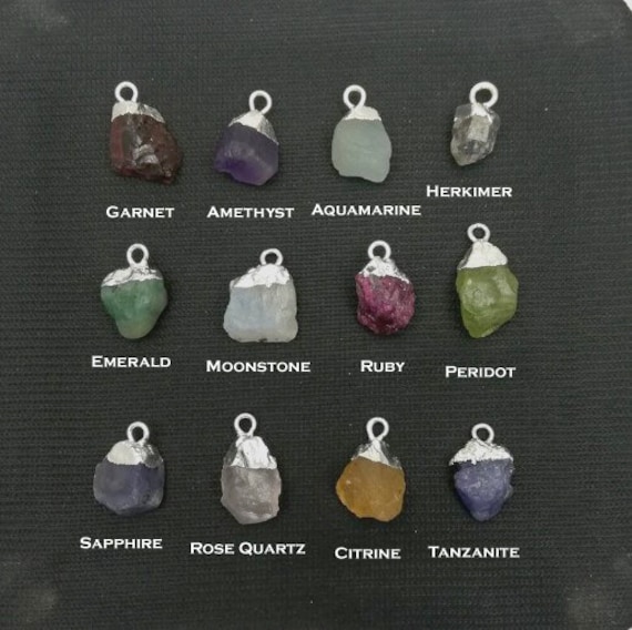 Handmade Birthstone Pendant, Silver Plated Charms, Birthstone Necklace - Pendant, Gift For Her, Silver Electroplated Pendant, Selling By Pc