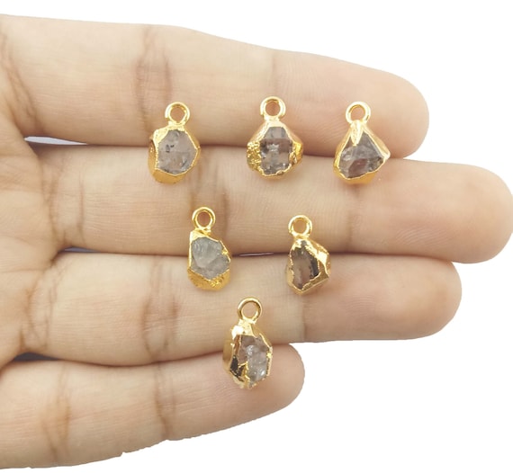 Natural Herkimer Diamond Gold Electroplated Pendant, Gold/Silver Pendant, Herkimer Pendant, Selling Per Piece Gifts For Women Mother's Day