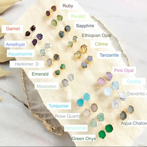Birthstone raw stud ( Jamie )