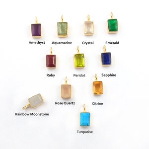 Birthstone Tiny Collet Base Pendant - 925 Sterling Silver Pendant, Tiny Pendant, Gemstone Pendant, Tiny Necklace Selling Per Piece