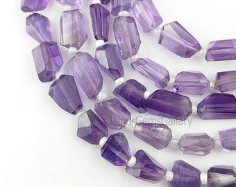 Fil De Perles En Améthyste Facettée Carrée 10mm - Environ 37 Pièces - Longueur 39 Cm - Neuf