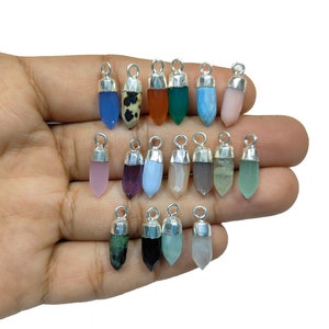 Gemstone Spike Pendant - Birthstone Jewelry - Silver Electroplated - Top Selling Item, Selling By Per Piece