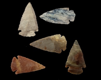 5 Pcs Color Full Arrowhead Authentic Hand Crafted Agate Stone 46x26mm Arrowhead Randomly Valentine’s Day