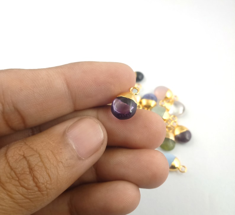 Tiny Charms Pendant Tumble Pendant Handmade Charms, Size 8mm To 10mm Approx. Selling Per Piece Amethyst ( 2 )