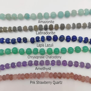 Pumpkin Loose Gemstone Carved Beads-Bracelet Making Melon Beads-Fall Jewelry Making Charm Beads-DIY Halloween Making Beads-Selling By Strand