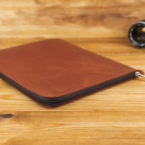 Zippered Leather iPad Pro Sleeve: Apple Pencil Loop, free Personalized