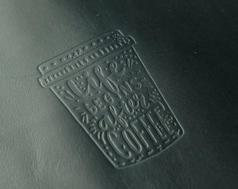 Personalised Leather Gift, Debossing on leather, Leather print, Leather embossing, Stamp on leather, Personal logo stamp