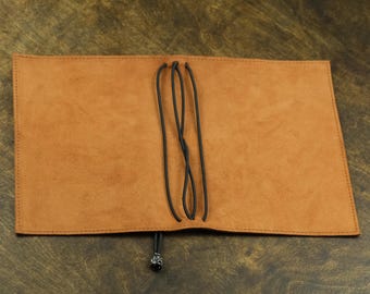 Refillable Leather Notebook Cover with 3 Elastics, Multi Insert Journal Cover