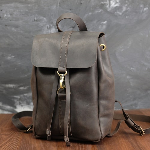 Leather Backpackmens Backpackbackpack Purseroll Top | Etsy
