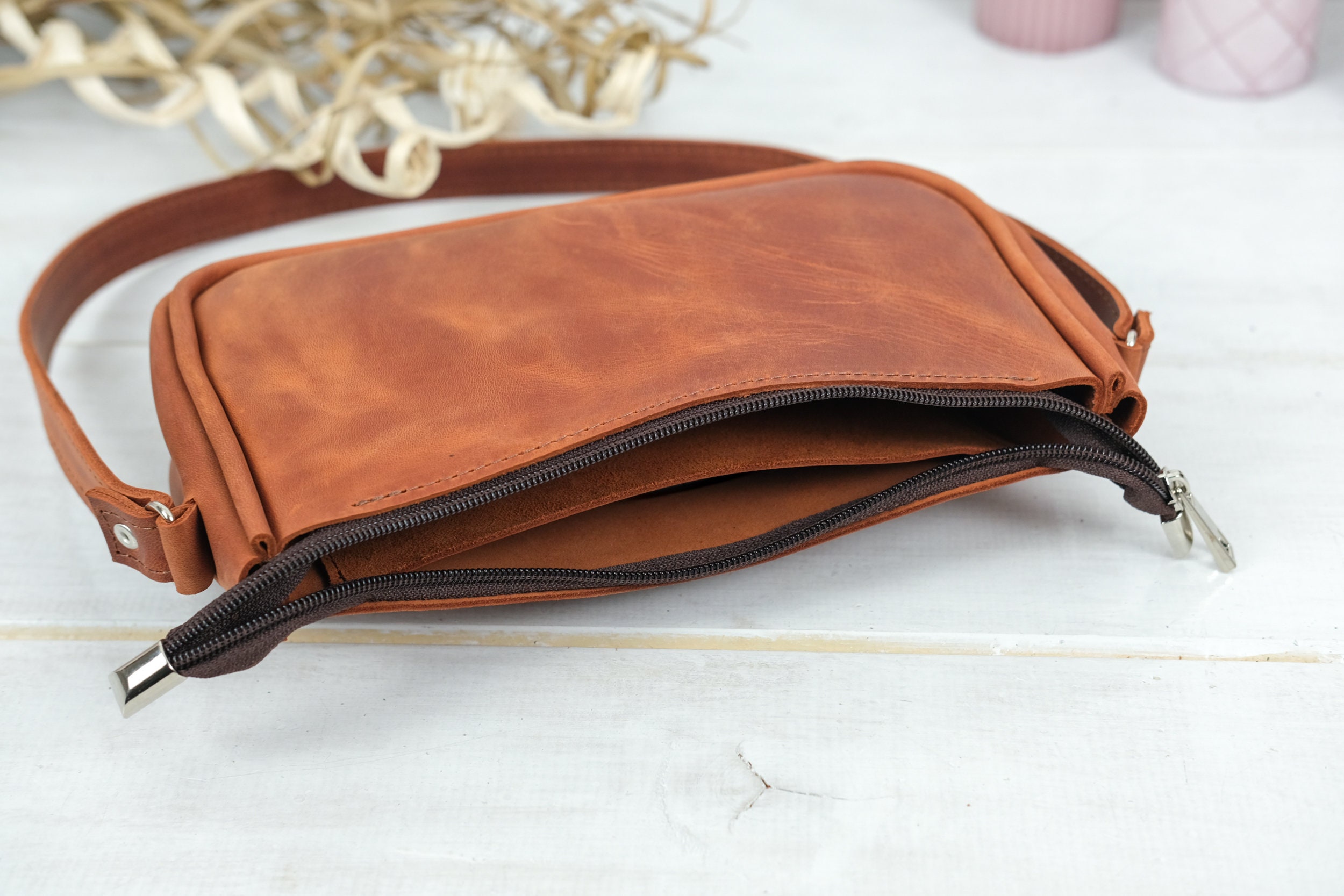 90s Style Leather Bag, Y2k Style Bag, Small Leather Handbag