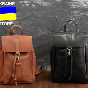 Personalized Leather Backpack, Leather Rucksack Women, Women Backpacks, Small leather backpack, Personalized Gift For Her, Custom Stamp