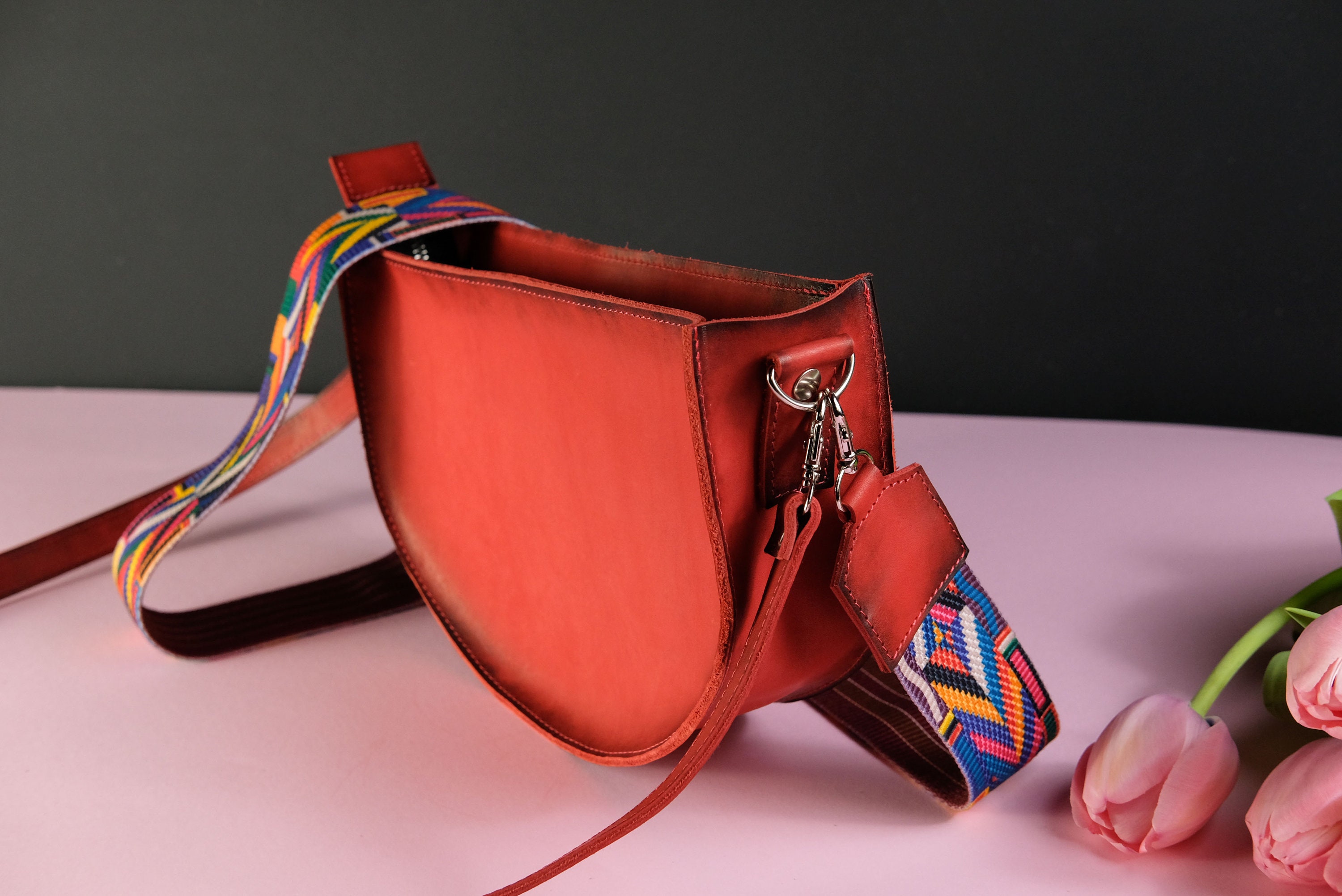 Stylish leather bag Shoulder half-moon bag for women | Etsy