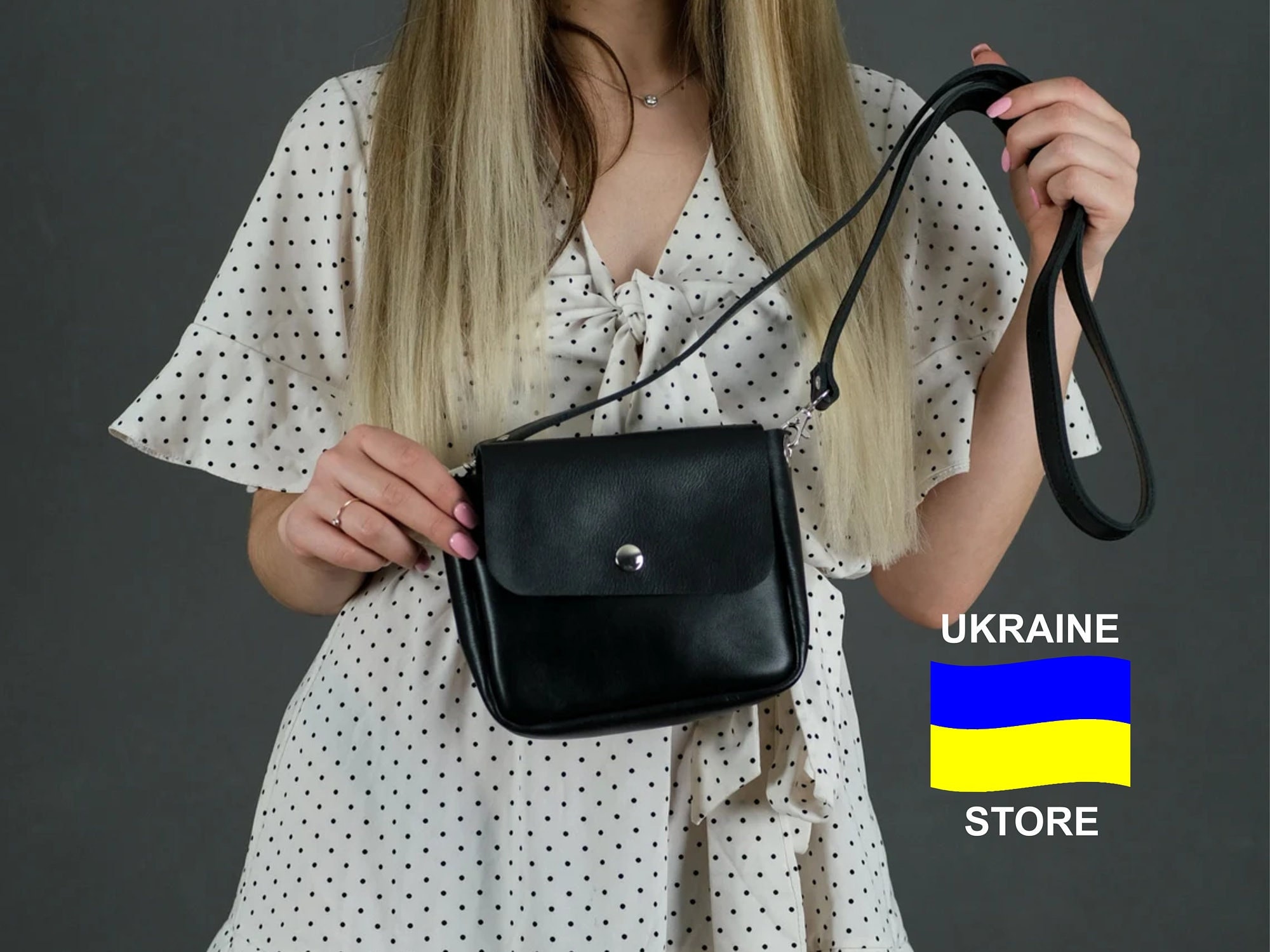Leather Mini Bag With a Snap Flap, Girlfriend Gift, Leather
