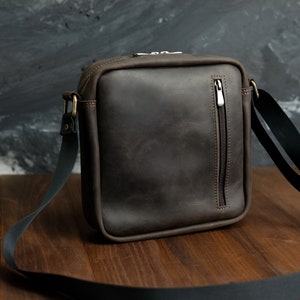 Personalized Shoulder Bag, Leather Crossbody Bag for Men, Gift for Him ...
