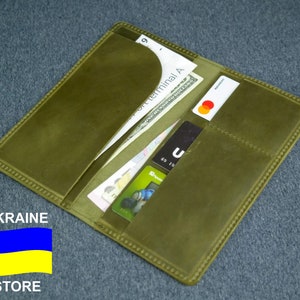 Portafoglio bifold per carte, portafoglio lungo in pelle per uomo e donna, portafoglio sottile in pelle, 3 tasche per carte, regalo personalizzato, iniziali gratuite