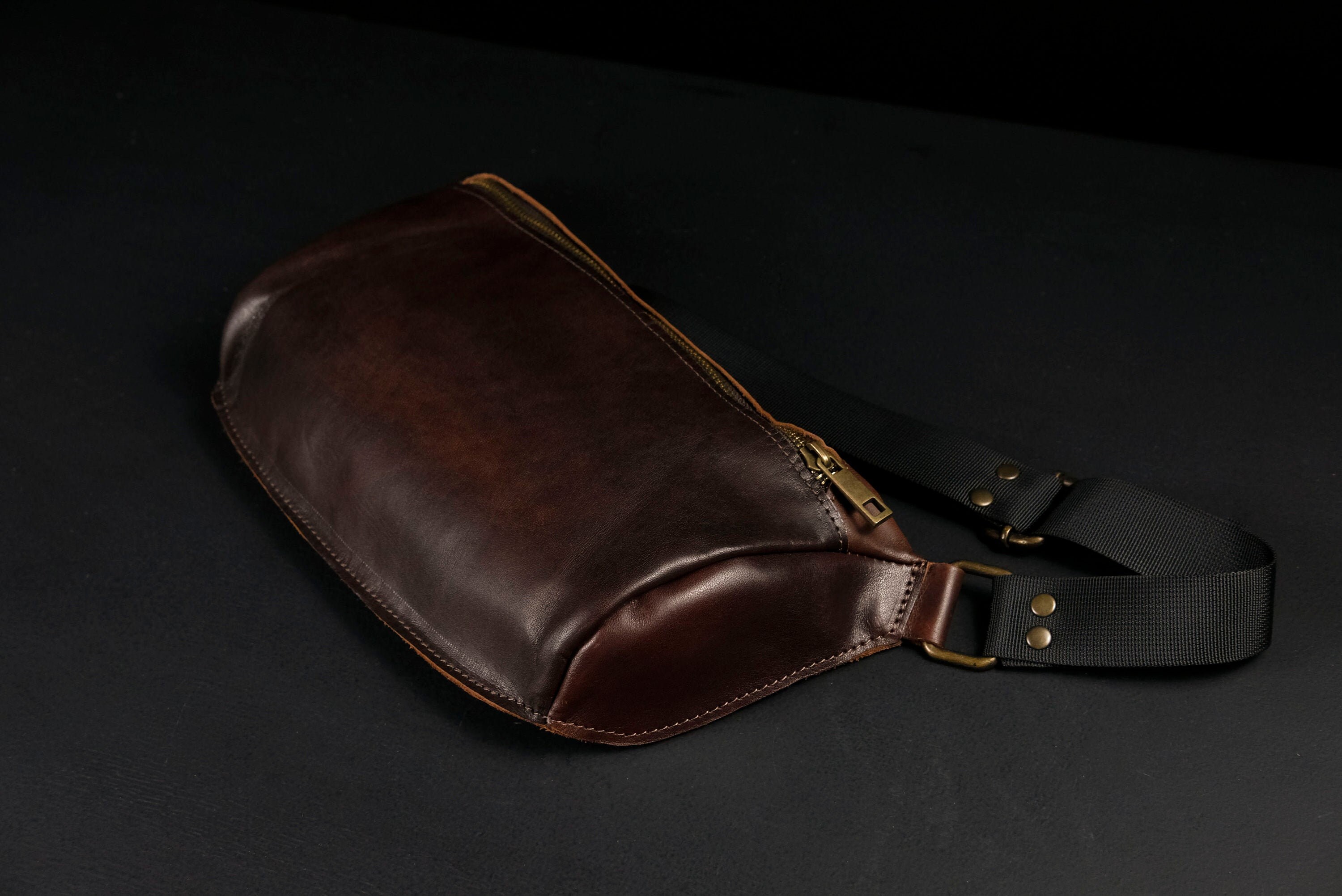 Leather Fanny Pack Brown leather Fanny Packs for men Waist Etsy