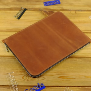 Zippered Leather sleeve for MacBook Air 13 M4, 16 inch Laptop Case, 15 inch Macbook Pro Sleeve, MacBook Pro 2024 case, Felt laptop sleeve