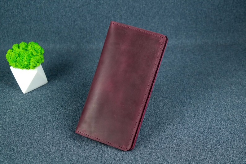 Personalized Travel Wallet Slim Leather Bifold Wallets Long Etsy