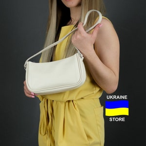 Vintage Leather Shoulder Bag: Y2k Style Underarm Handbag