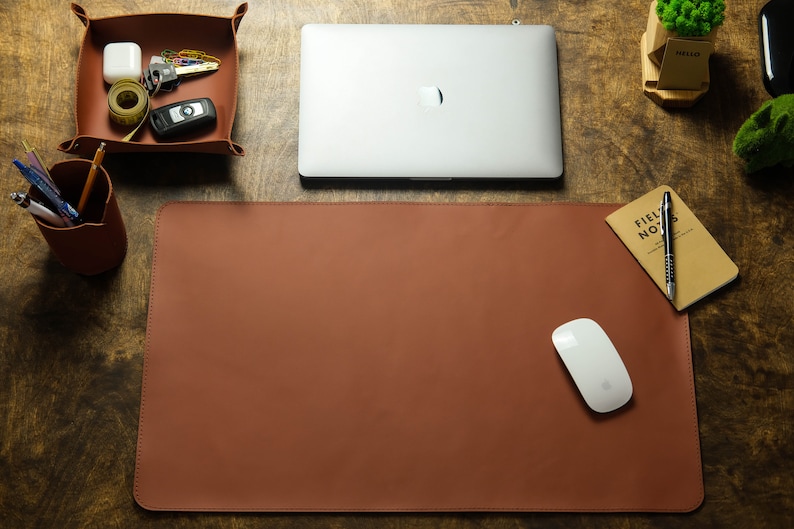 Leather Desk Mat Large Leather Table Mat Personalized Etsy