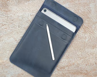 Vertical Magnetic Flap iPad Sleeve, Hidden Magnet Leather Case for iPad Pro Air Mini