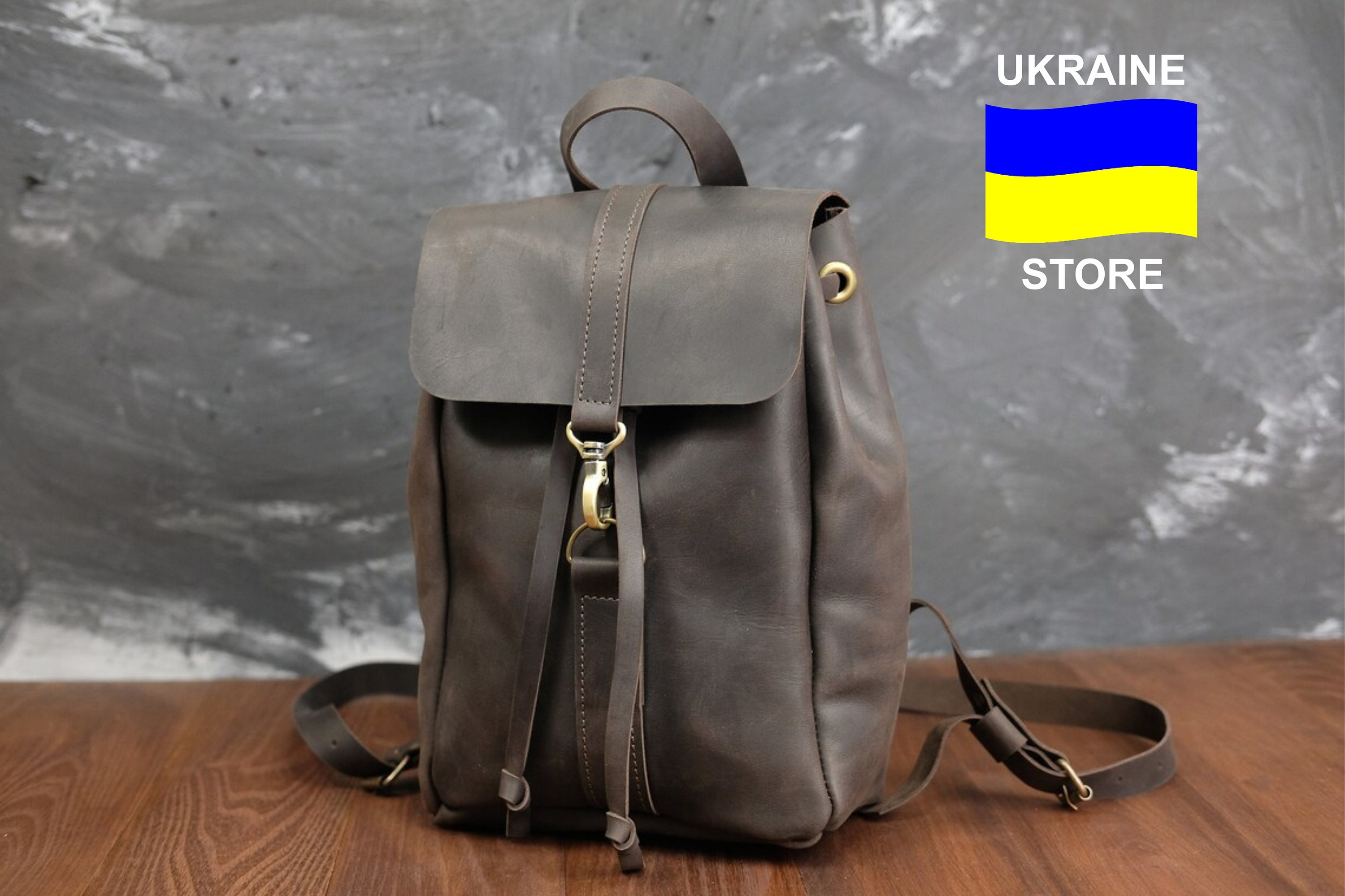 etsy leather backpack purse