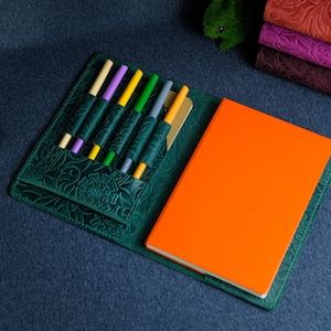 2021 Planner Cover, Leather journal cover A5, Custom size, Moleskine cover, Hobonichi Techo, Hobonichi Cousin, Field notes, Flower print