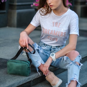 Pastel Leather Fanny Pack: Square Waist Bag with Free Initials