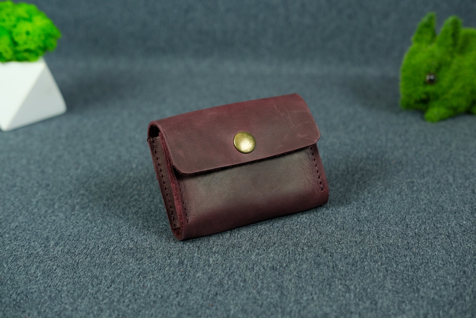 Leather Card Holder Card Holder With Button Leather Business - Etsy