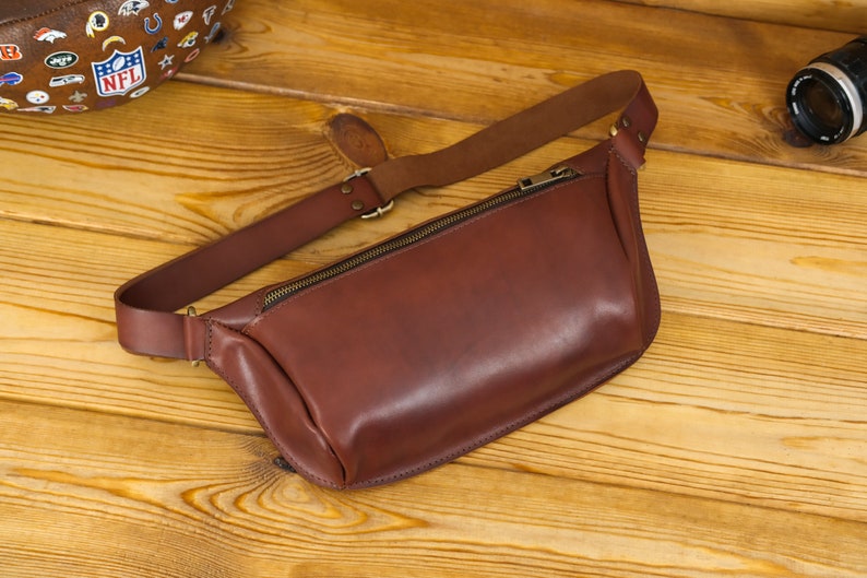 Leather Fanny Pack Brown Leather Fanny Packs for Men Waist Etsy