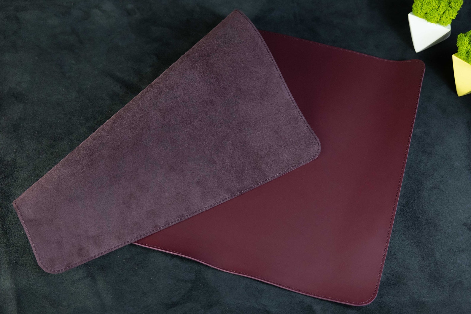 Leather Desk Mat Large Leather Table Mat Personalized Etsy