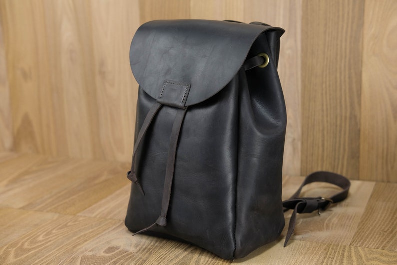 Mini backpack Leather backpack Small leather Backpack Drawstring leather backpack Leather backpack women Brown leather backpack purse