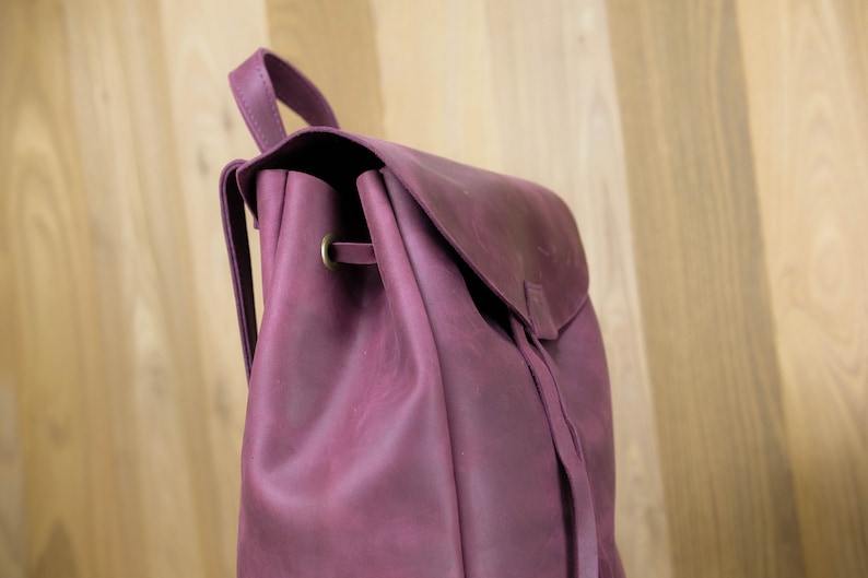Mini backpack Leather backpack Small leather Backpack Drawstring leather backpack Leather backpack women Brown leather backpack purse