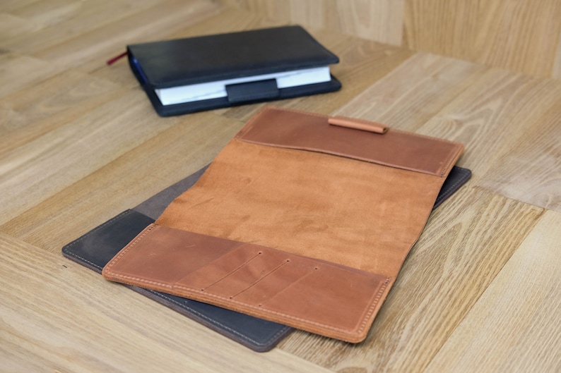 Housse en cuir pour ordinateur portable, personnalisation gratuite, couverture de journal en cuir vintage A5, couverture de cahier simple A5, couverture Moleskine, Hobonichi Techo image 2