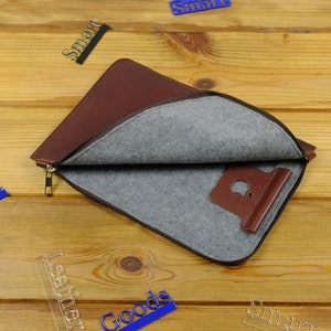 Custodia in pelle con cerniera per iPad Pro 13 2024, passante per Apple Pencil, custodia per iPad Pro 12.9, cover in pelle per iPad Pro 10.5", regalo personalizzato