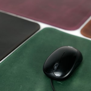Mouse pad de couro, Mouse pad de couro feito à mão, Presente de couro personalizado, Mousepad personalizado