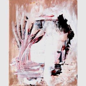 Abstract Painting Tree Artwork Original Canvas Art 12 by 9 by Kunstquelle