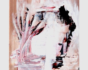 Abstract Painting Tree Artwork Original Canvas Art 12 by 9 by Kunstquelle