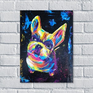 Pop Art Painting French Bulldog Art Original Artwork 10by 8 by Kunstquelle