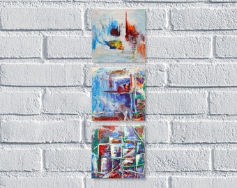 3 piece wall art 3 piece wall art Triptych wall art Abstract painting Office wall art  Abstract painting Original artwork Simple painting