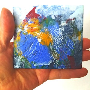 Orchid Painting  Abstract Floral Painting  Miniature Painting Original Artwork 4 by 4 by Kunstquelle
