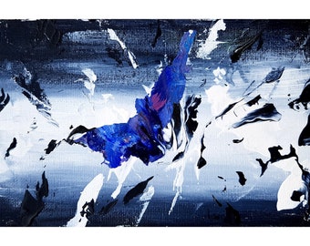Butterfly Abstract Painting Mini Original Art 5 by 7 by Kunstquelle