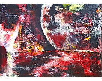 Abstract Painting  Acrylic Original  Art Canvas 7 by 9,5 by Small Artwork Wall Decor Kunstquelle