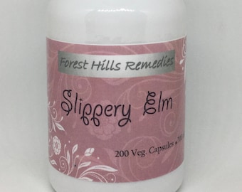 Slippery Elm Vegan Capsule, Ulmus Rubra, 100% Pure Bark Powder , Retail & Wholesale, Different Counts Available