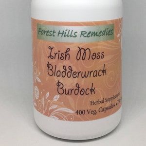 Bladderwrack, Irish Moss and Burdock Root Vegan Capsules, 100% Pure Organic Ingredients, Different counts available, Wholesale available
