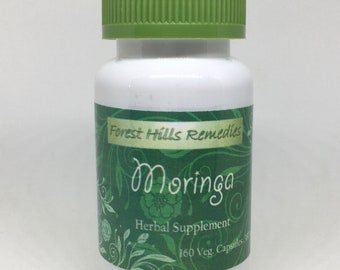 Organic Moringa Leaf Powder Vegan Capsules, 100% Pure, Retail and Wholesale